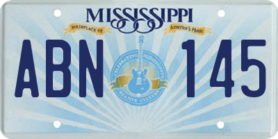 MS license plate ABN145