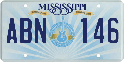 MS license plate ABN146