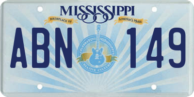 MS license plate ABN149