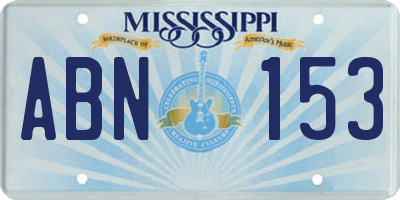 MS license plate ABN153