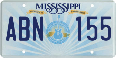 MS license plate ABN155