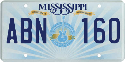 MS license plate ABN160