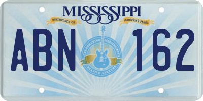 MS license plate ABN162