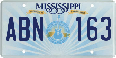 MS license plate ABN163