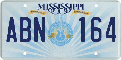 MS license plate ABN164