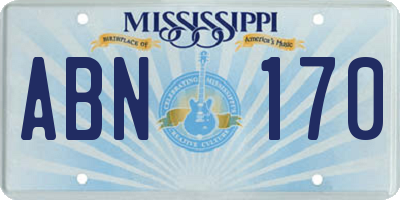 MS license plate ABN170