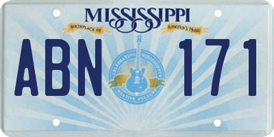 MS license plate ABN171