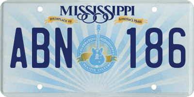 MS license plate ABN186