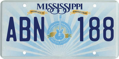 MS license plate ABN188