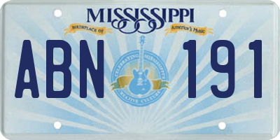 MS license plate ABN191