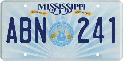 MS license plate ABN241