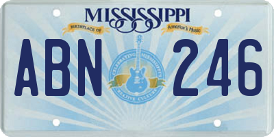 MS license plate ABN246