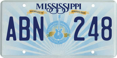 MS license plate ABN248