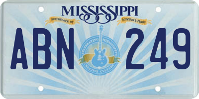 MS license plate ABN249