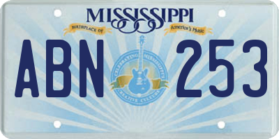 MS license plate ABN253