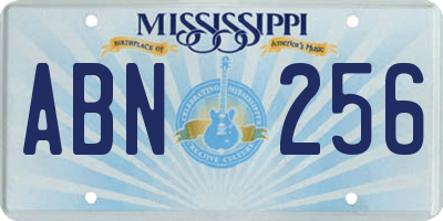 MS license plate ABN256