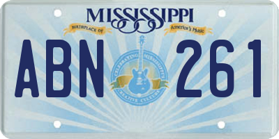 MS license plate ABN261