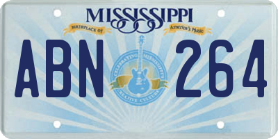 MS license plate ABN264