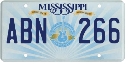 MS license plate ABN266