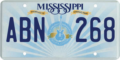 MS license plate ABN268