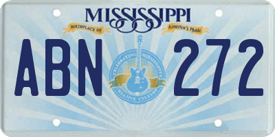 MS license plate ABN272