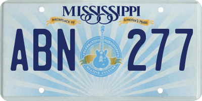 MS license plate ABN277