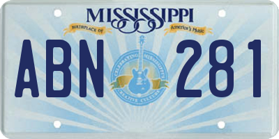 MS license plate ABN281