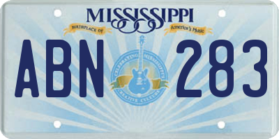 MS license plate ABN283