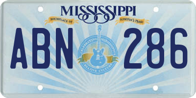 MS license plate ABN286