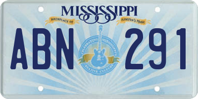 MS license plate ABN291