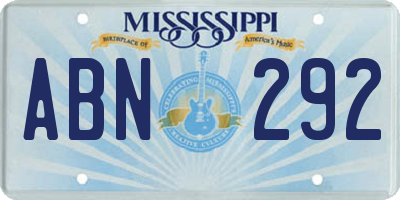 MS license plate ABN292