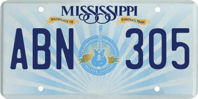 MS license plate ABN305