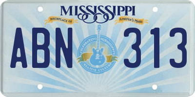 MS license plate ABN313