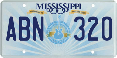 MS license plate ABN320