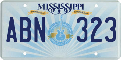 MS license plate ABN323