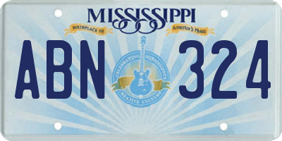 MS license plate ABN324