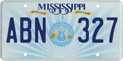 MS license plate ABN327