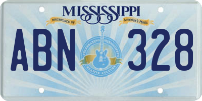 MS license plate ABN328