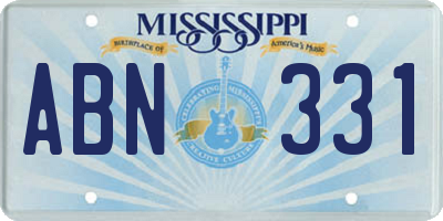 MS license plate ABN331