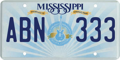 MS license plate ABN333