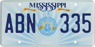 MS license plate ABN335