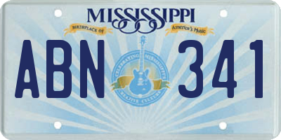 MS license plate ABN341