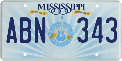 MS license plate ABN343