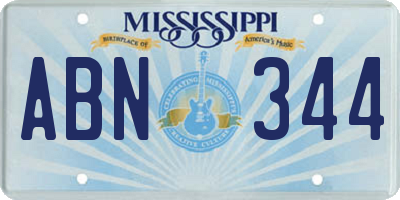 MS license plate ABN344