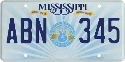 MS license plate ABN345