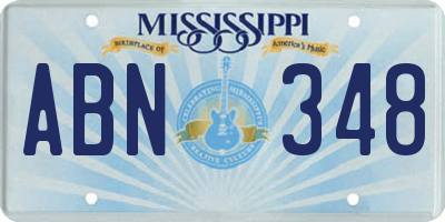 MS license plate ABN348