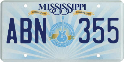 MS license plate ABN355