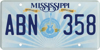 MS license plate ABN358