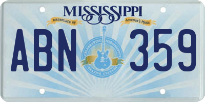 MS license plate ABN359