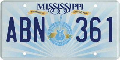 MS license plate ABN361